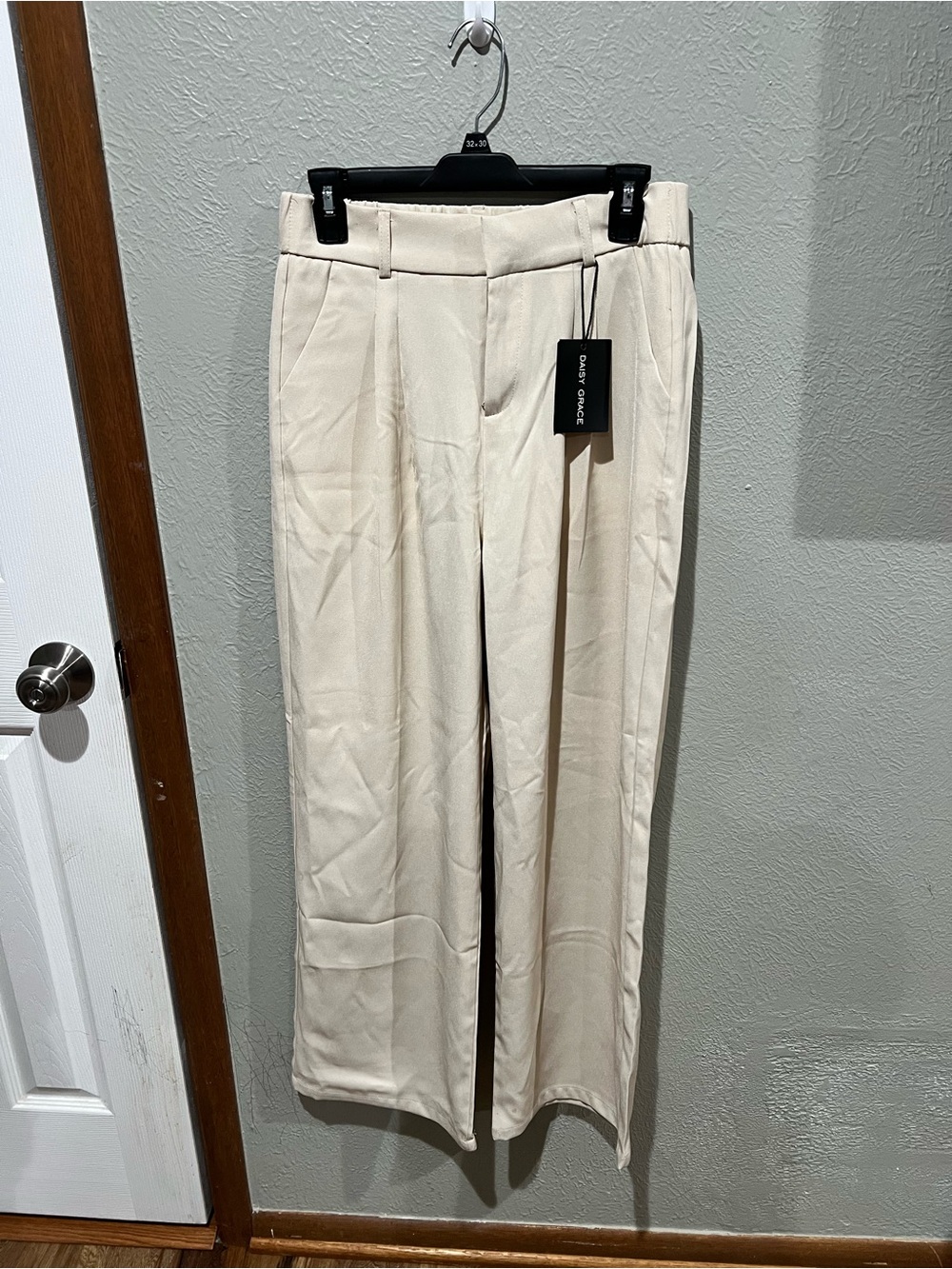 Cream Wide-Leg Trousers - Women